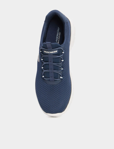 Baskets running lacets élastiqués bleu homme