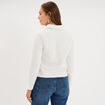 Veste courte boutonn&eacute;e effet bouclette blanc femme