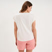 T-shirt col rond manches courtes blanc femme