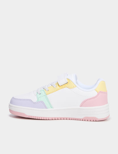 Tennis basses à scratchs multicolore fille