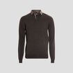 Pull avec col polo gris foncé homme