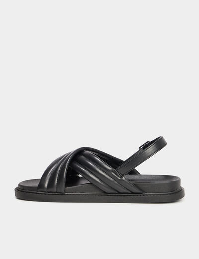 Sandales plates noir femme