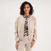 Veste boutonn&eacute;e effet su&eacute;dine beige femme