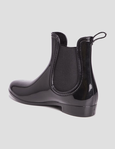 Bottines chelsea de pluie noir femme