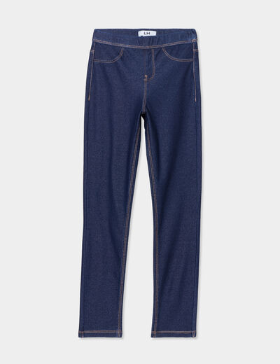 Jegging taille standard coton bleu fille