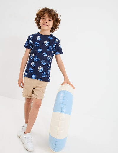 Short cargo regular coton sable garçon