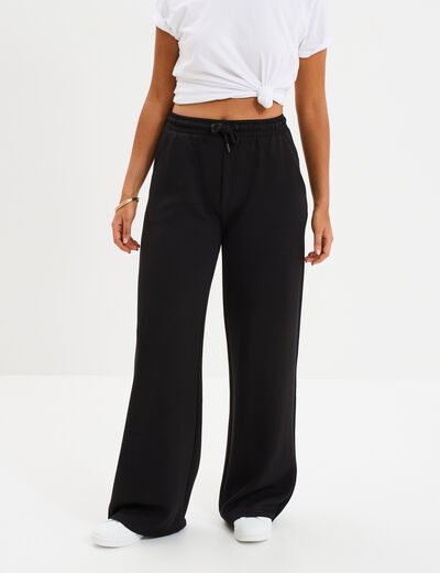 Pantalon de jogging large élastiqué noir femme