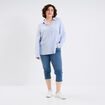 Jeans corsaire slim taille haute bleu clair femme grande taille