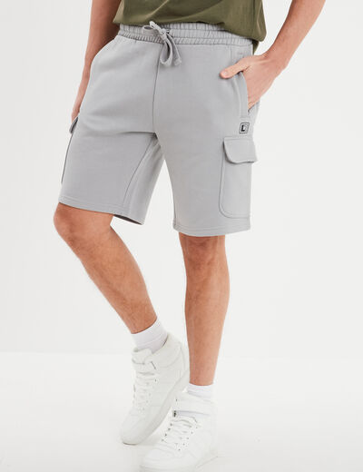Bermuda de jogging avec poches côtés gris homme
