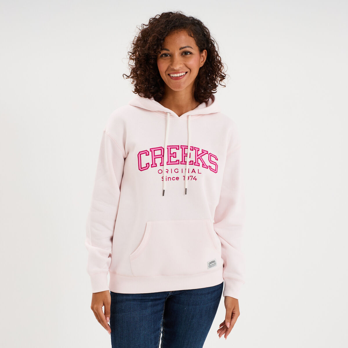 Sweat &agrave; capuche hoodie rose clair femme