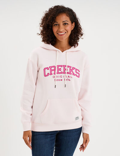 Sweat &agrave; capuche hoodie rose clair femme