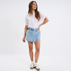 Chemise plumetis manches courtes coton blanc femme