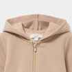 Sweat zipp&eacute; molletonn&eacute; &agrave; capuche sable b&eacute;b&eacute; gar&ccedil;on