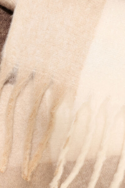 &Eacute;charpe &agrave; franges taupe femme