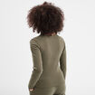 T-shirt côtelé avec ouverture Liberto vert kaki femme