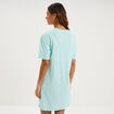 Chemise de nuit manches courtes coton bleu turquoise femme