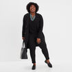 Pull effet 2-en-1 manches 3/4 noir femme grande taille