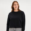 Sweat col rond manches longues noir femme