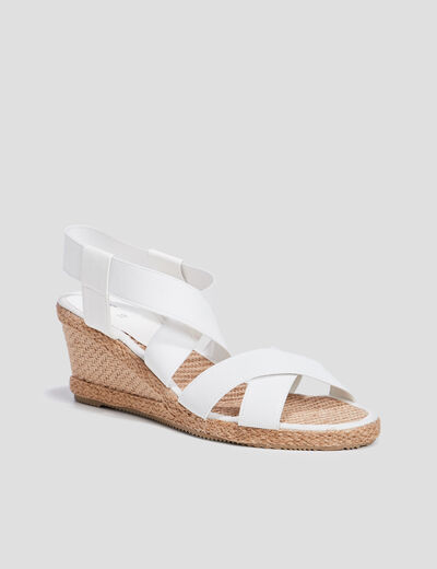 Sandales compensées blanc femme