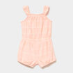 Combishort &agrave; bretelles et volants orange fluo b&eacute;b&eacute; fille