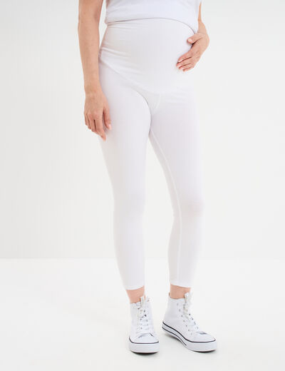 Legging 7/8ème grossesse blanc femme maternité