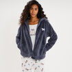 Ensemble pyjama 3 pi&egrave;ces veste polaire ecru femme