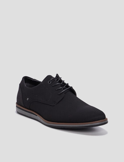 Derbies plates à lacets noir homme