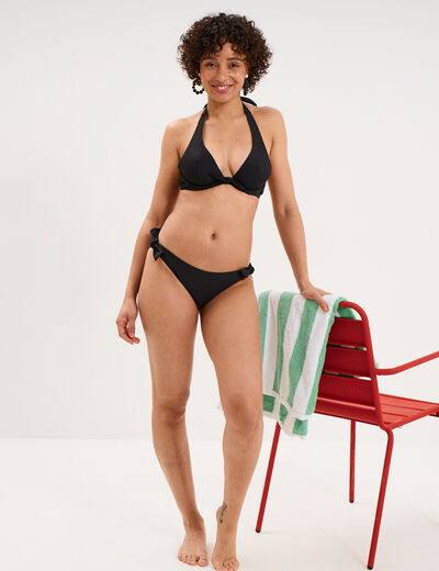 Haut de maillot de bain foulard &agrave; nouer noir femme