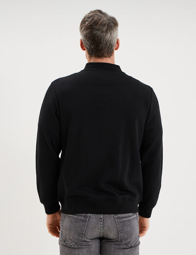Gilet molletonn&eacute; zipp&eacute; col teddy noir homme