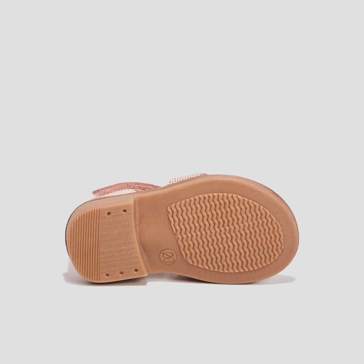 Sandales en cuir rose bébé fille