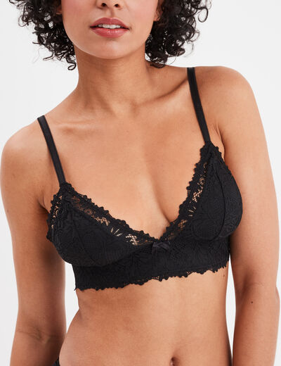 Soutien-gorge triangle paddé noir femme