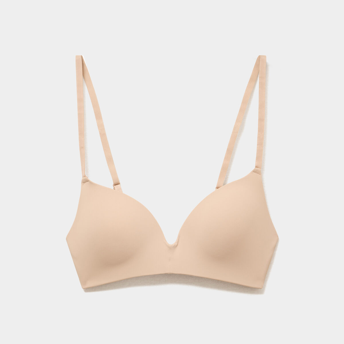 Soutien-gorge triangle bretelles fines beige femme