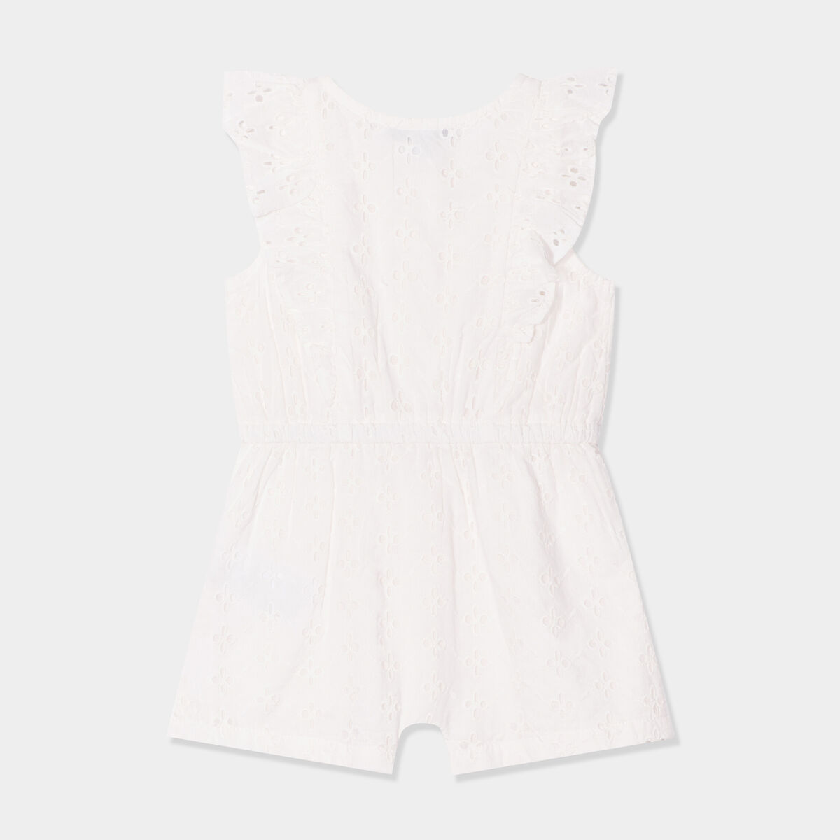 Combishort coton broderie anglaise blanc bébé fille