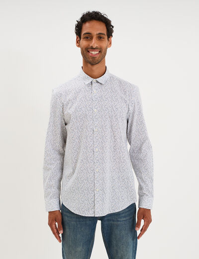 Chemise ajust&eacute;e manches longues multicolore homme