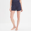 Bas de pyjama short détails dentelle bleu marine femme