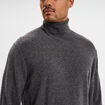 Pull col roul&eacute; manches longues gris fonc&eacute; homme