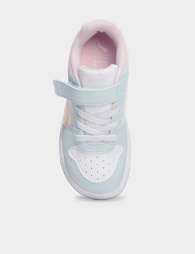 Baskets &agrave; scratchs Puma Rebound Slam bleu pastel fille