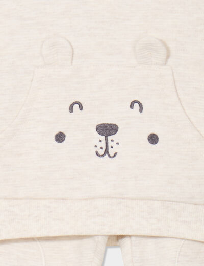 Ensemble 2 pièces sweat et jogging coton beige bébé garçon