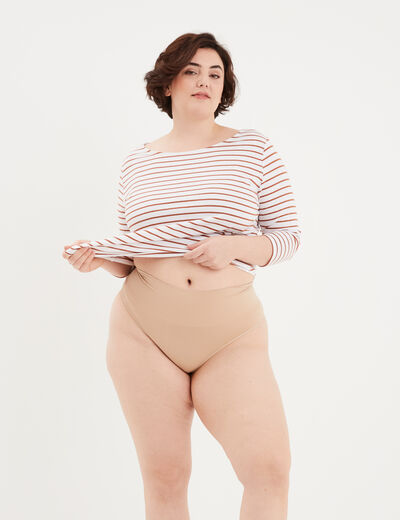 Culotte gainante sans couture sable femme grande taille