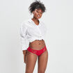 Shorty en dentelle rouge femme