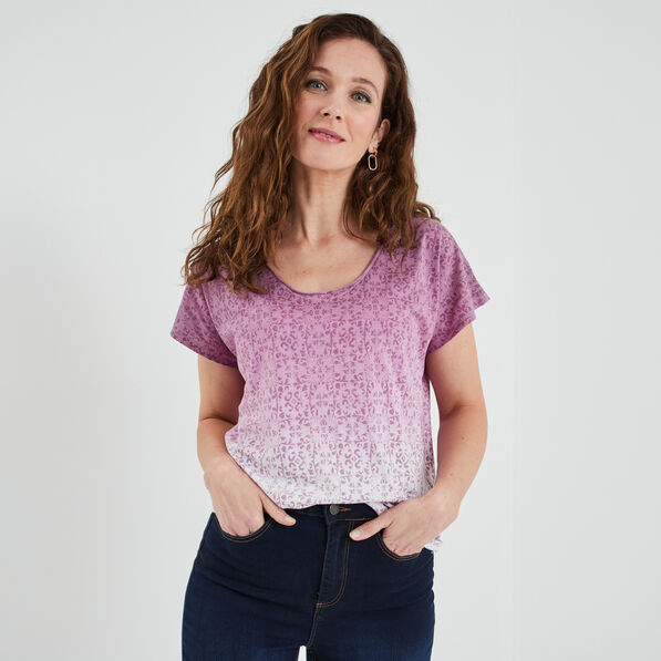 t shirt manches courtes col en v creeks parme femme T-shirt manches courtes col en V Creeks parme femme