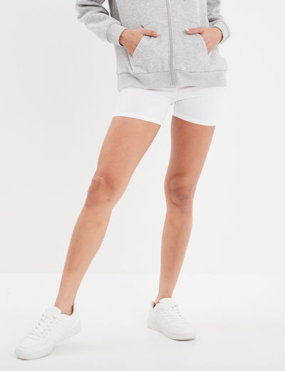 Legging court coton majoritaire blanc femme