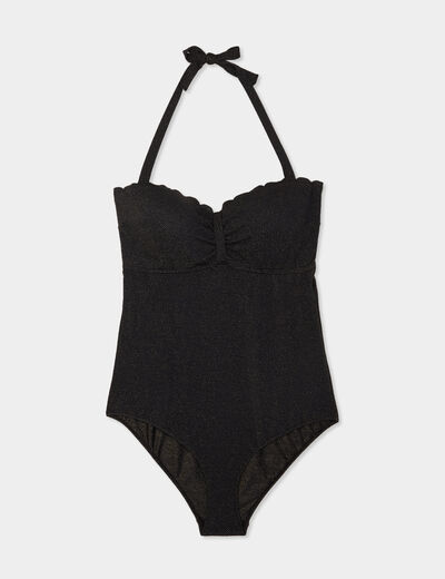 Maillot de bain une pi&egrave;ce balconnet noir femme grande taille