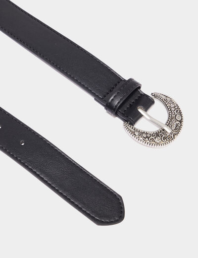 Ceinture avec boucle noir femme