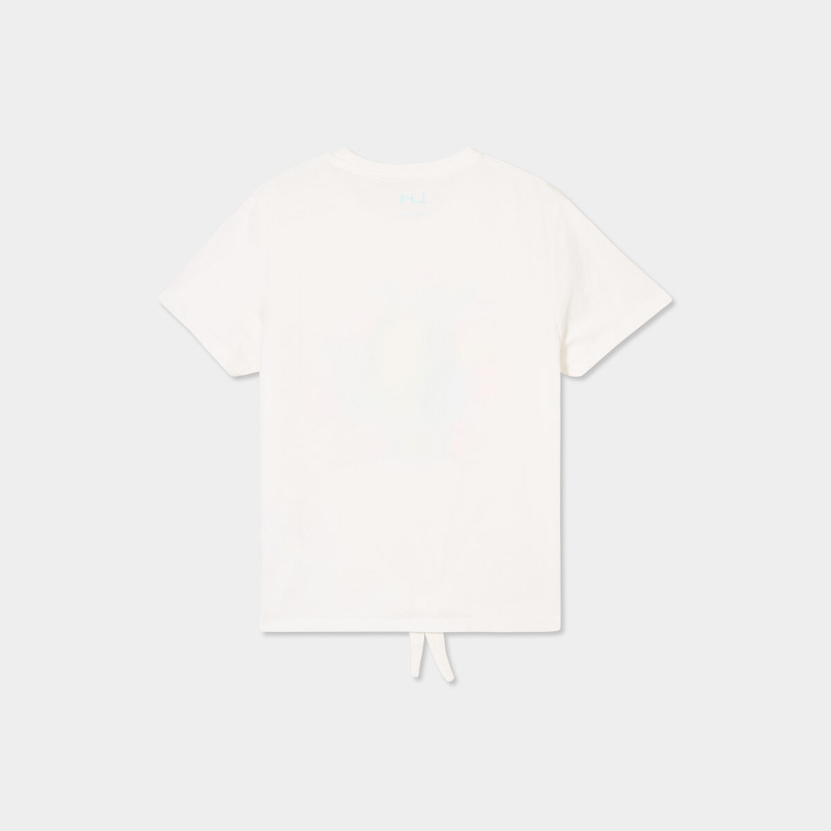 T-shirt noué manches courtes coton blanc fille