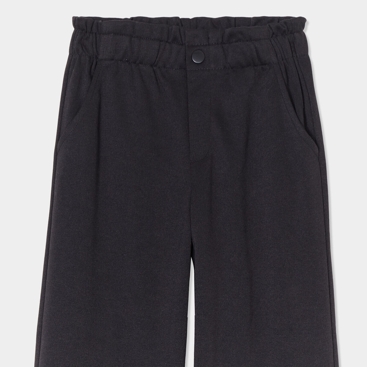 Pantalon large taille élastiquée noir fille