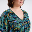 Robe fluide longue col en V vert émeraude femme grande taille