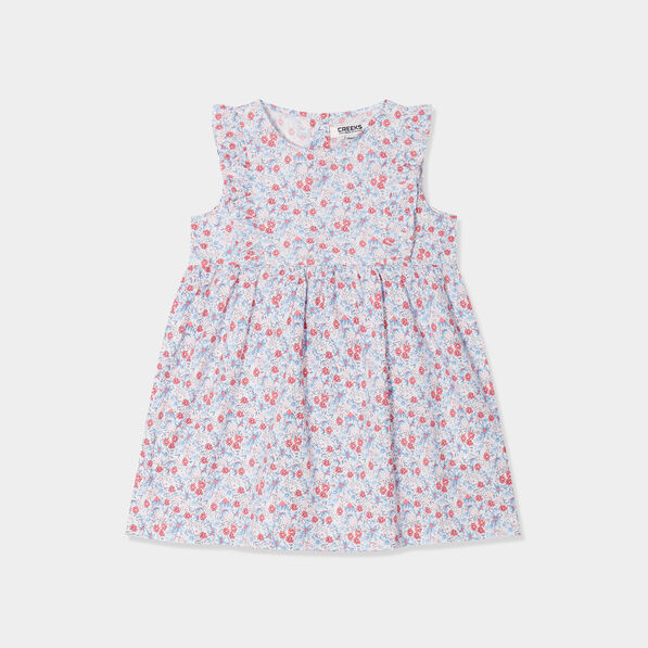 Robe patineuse avec volants coton Creeks bleu bébé fille