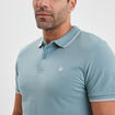 Polo piqu&eacute; coton manches courtes gris homme