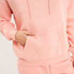Sweat hoodie molleton &agrave; capuche rose poudr&eacute;e femme